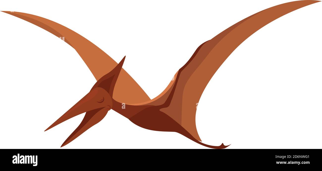 Red pterosaurus, illustration, vector on white background Stock Vector