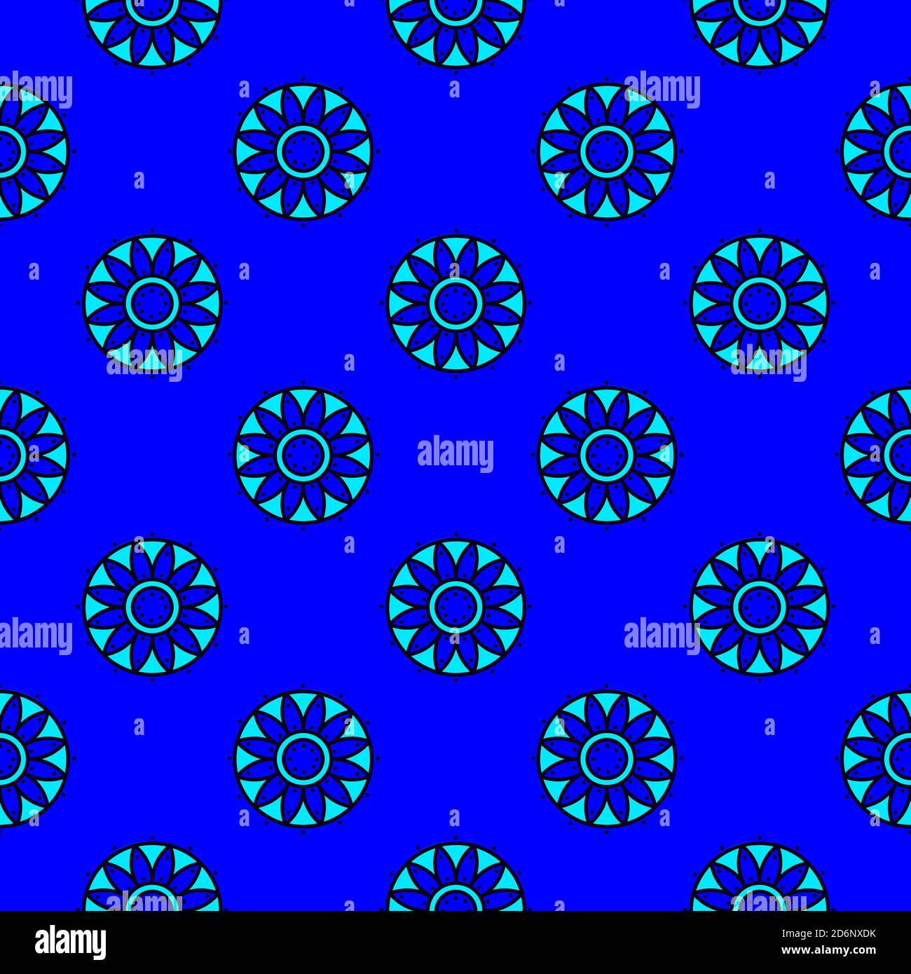 Blue flowers, seamless pattern on blue background Stock Vector Image ...