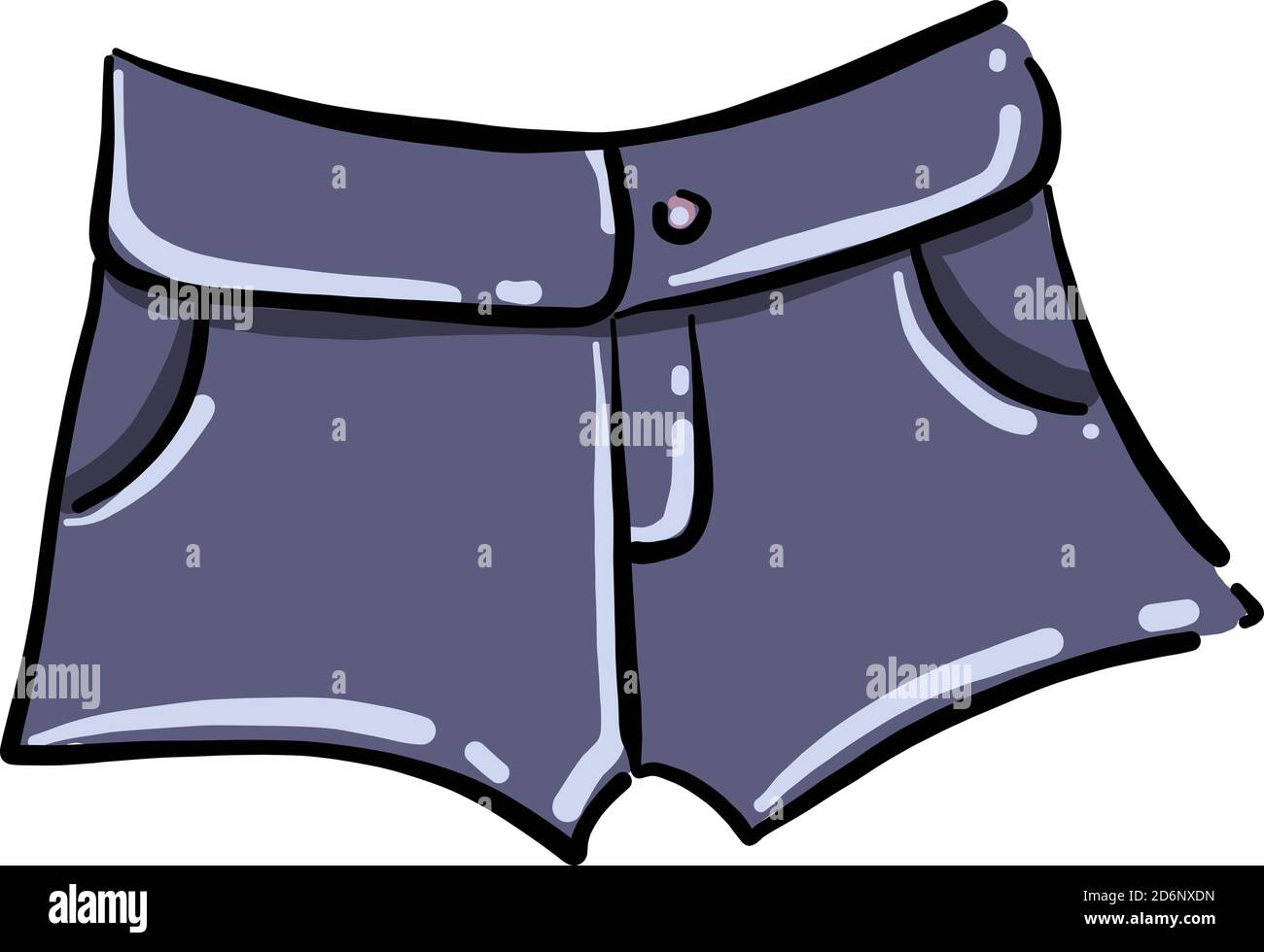 Purple kids shorts, illustration, vector on white background Stock Vector