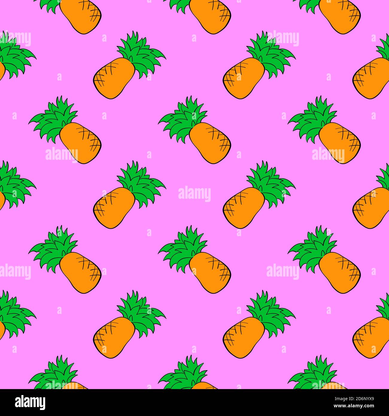 Little pineapples, seamless pattern on violet background. Stock Vector