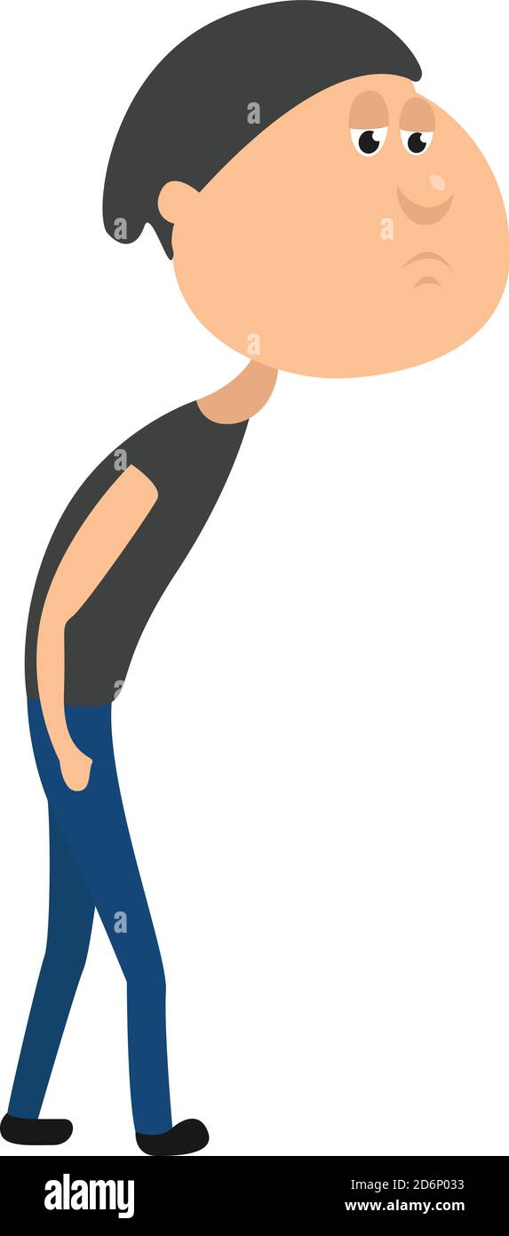 Sad tall boy, illustration, vector on white background Stock Vector Image &  Art - Alamy