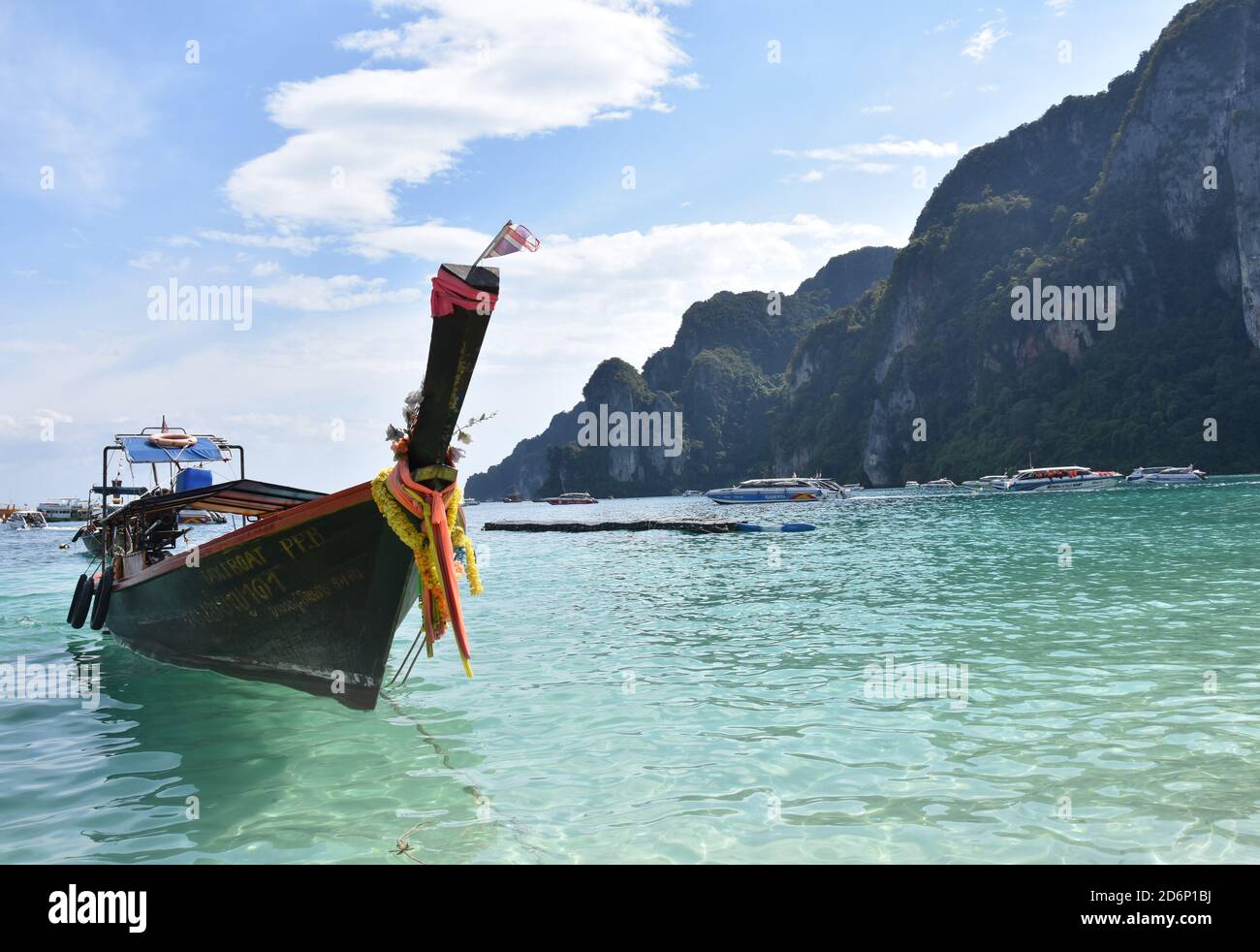 Traditional Long Tail Boat in Thailand Krabi Stock Photo