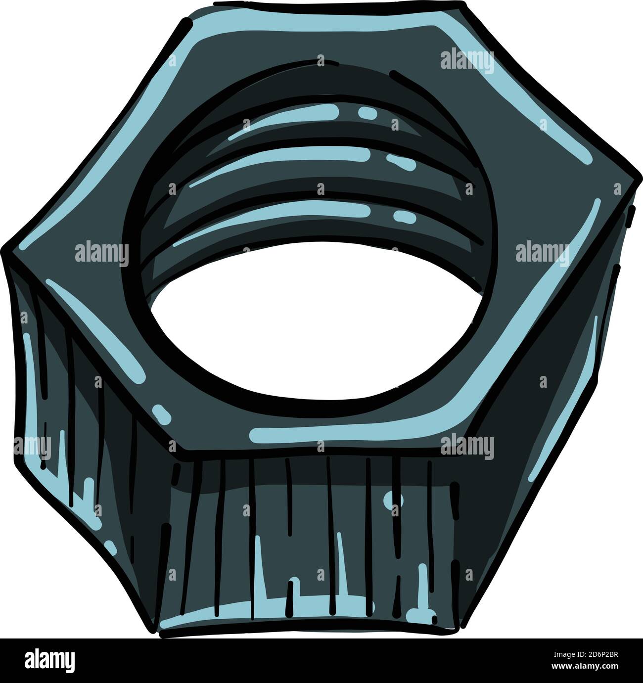 Blue screw, illustration, vector on white background Stock Vector