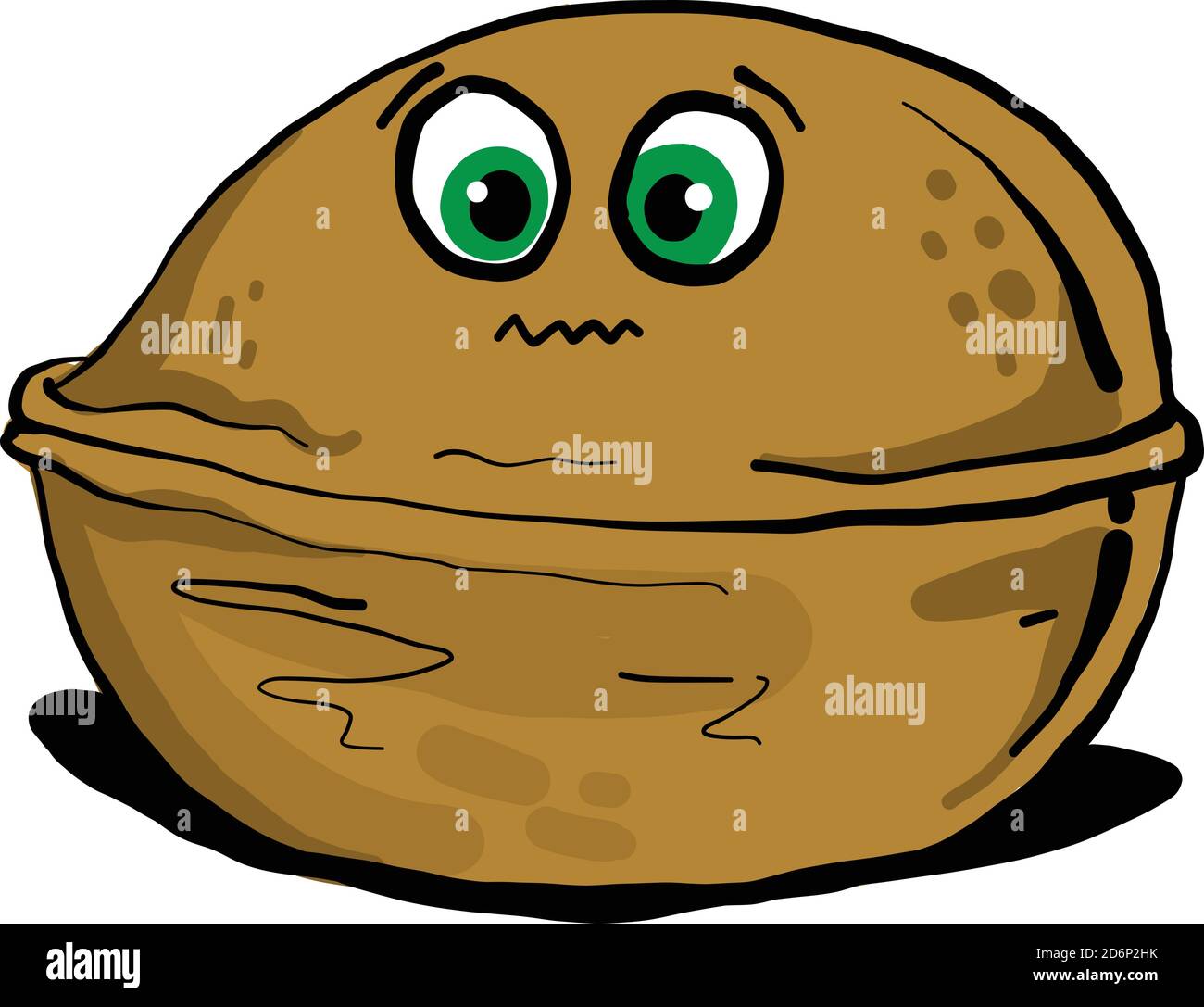 Walnut with green eyes, illustration, vector on white background Stock Vector Image & Art Alamy
