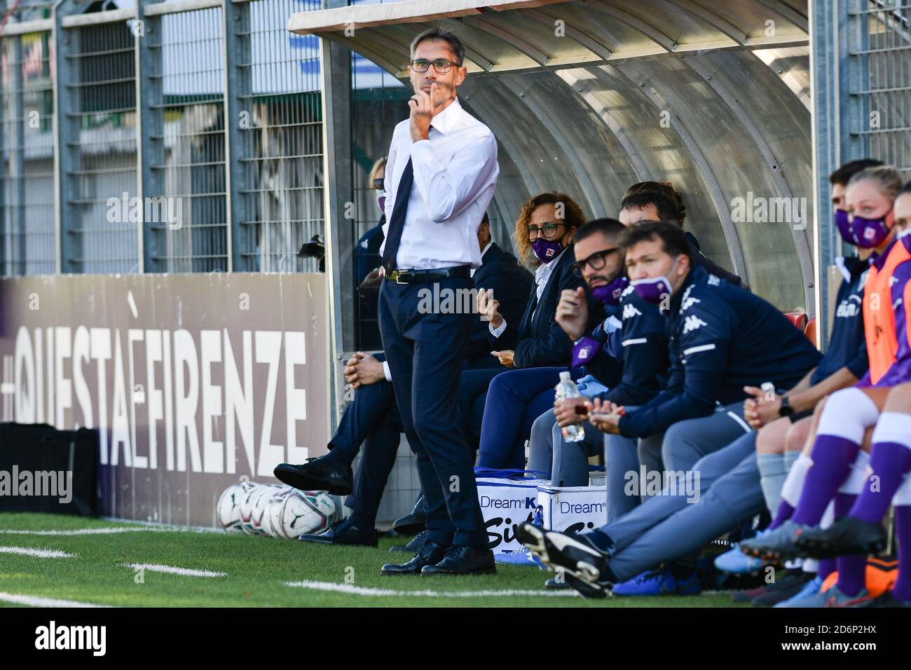 Antonio Cincotta (Head Coach Fiorentina Femminile) with the team during ACF  Fiorentina Femminile vs