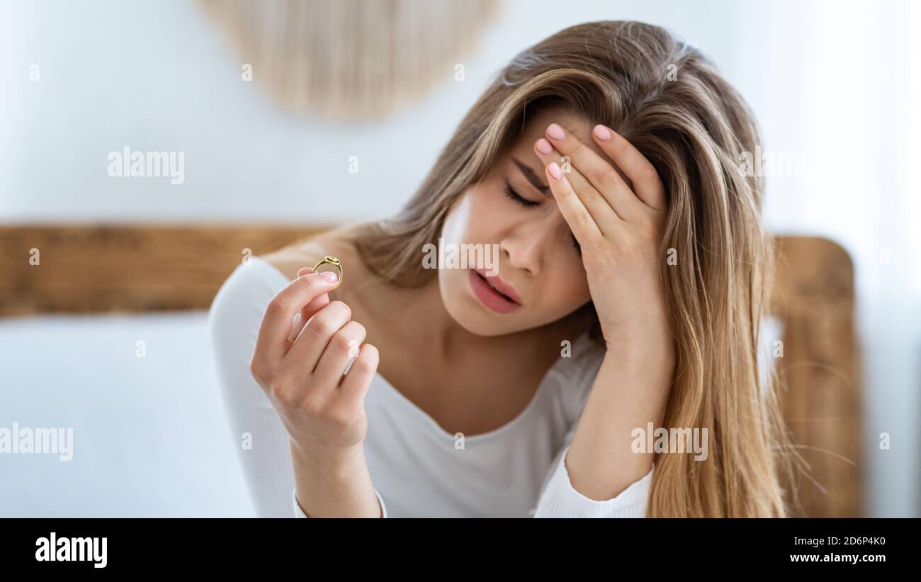 Family problems, break up and divorce during quarantine Stock Photo