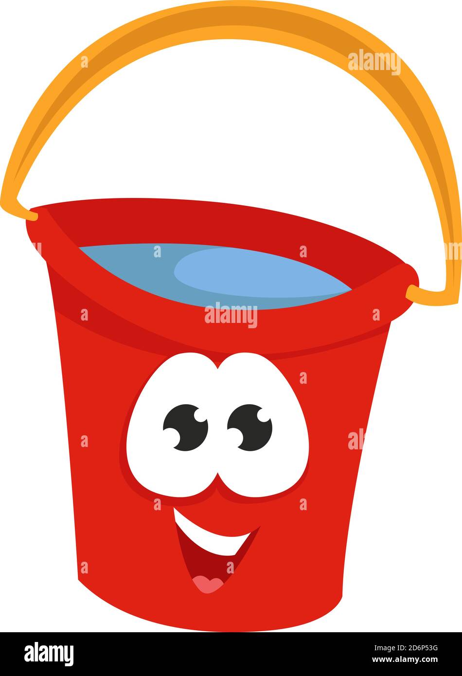 Bucket of water, illustration, vector on white background Stock Vector