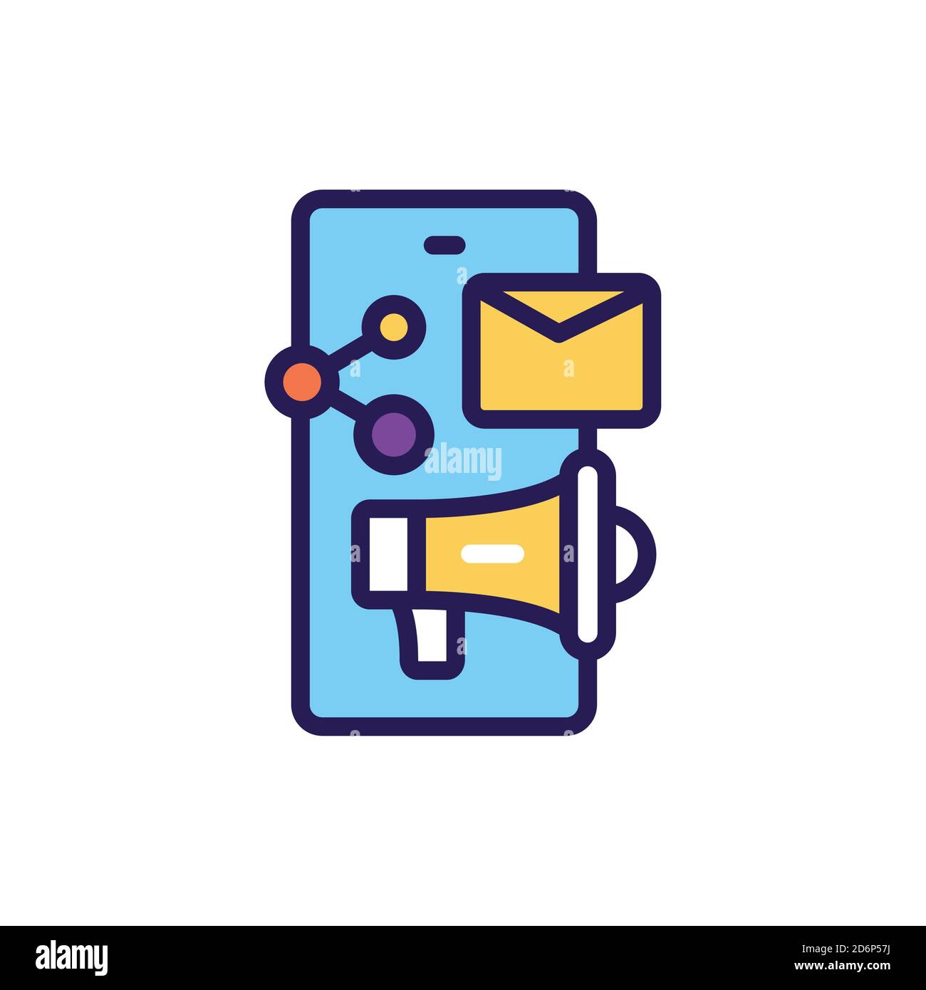 SMM promotion line color icon. Isolated vector element.  Stock Vector