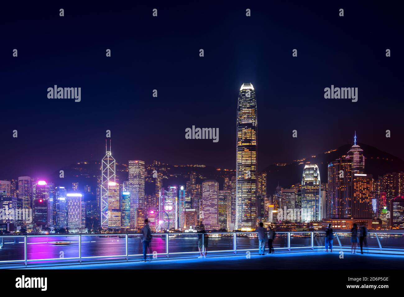 Victoria Harbor of Hong Kong skyline at night Stock Photo - Alamy