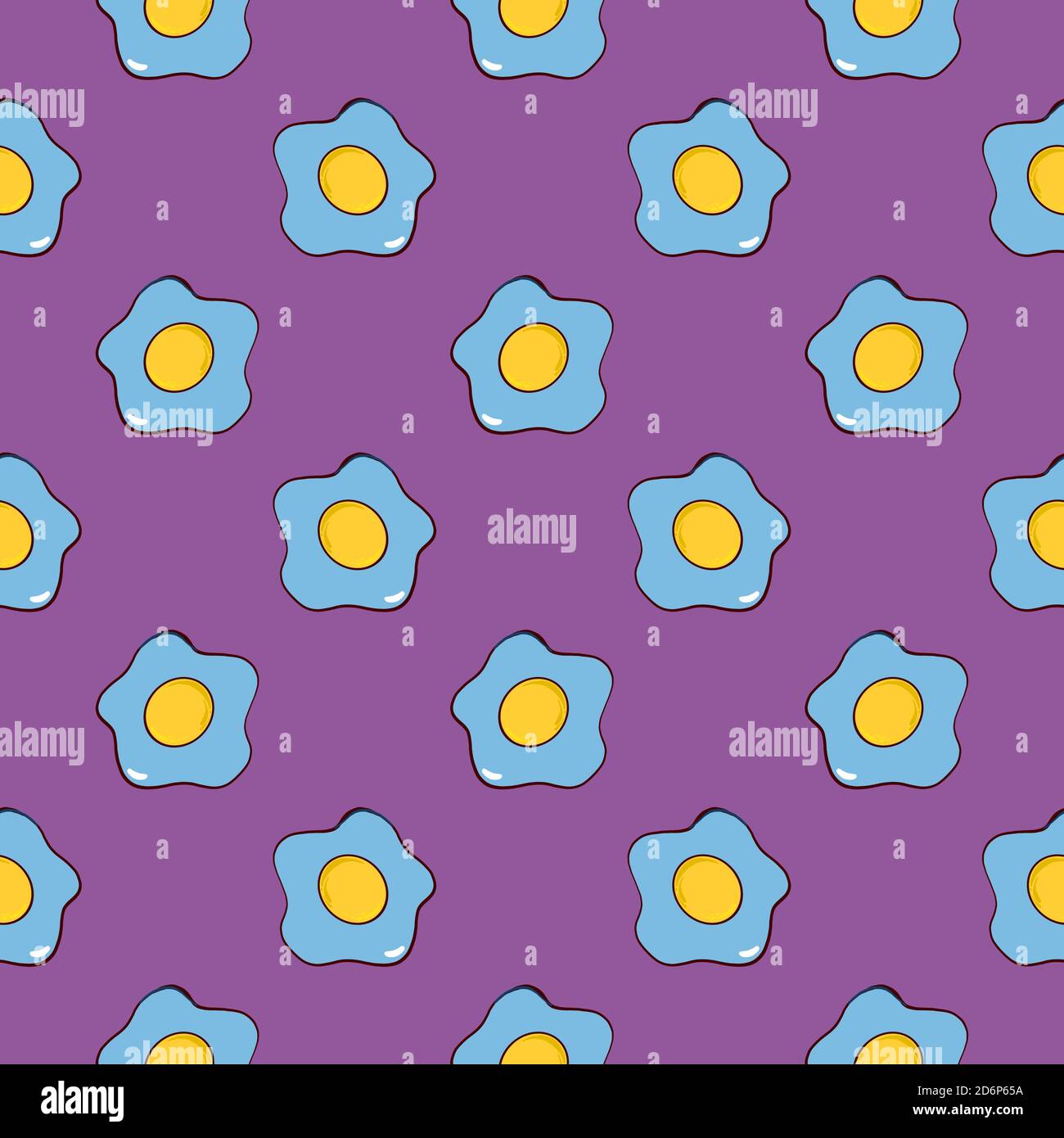 Little fried eggs,seamless pattern on white background. Stock Vector