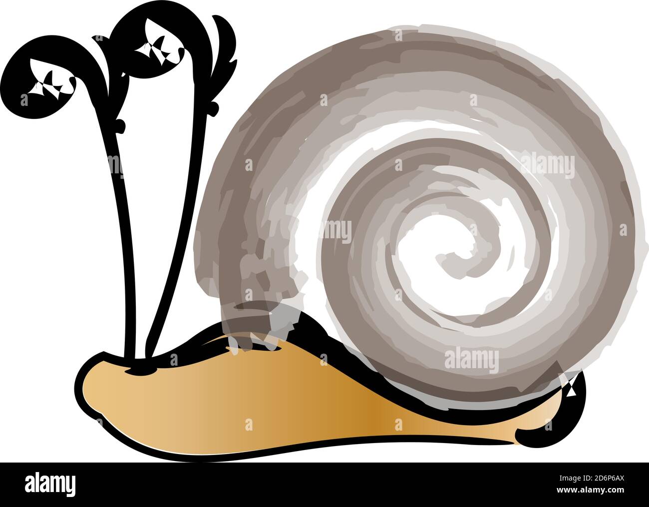 Brown snail on white background, vector illustration Stock Vector Image ...