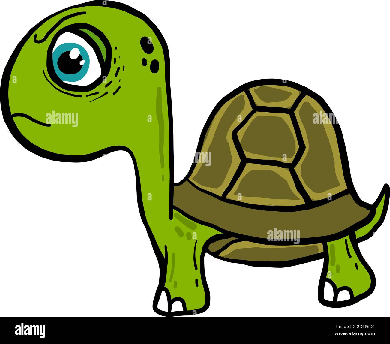 Green turtle, illustration, vector on white background. Stock Vector