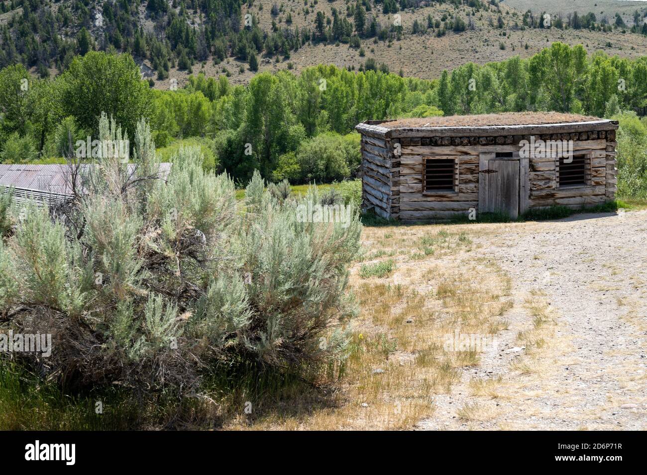 The old jail in Bannack Ghost Town, Montana Stock Photo Alamy