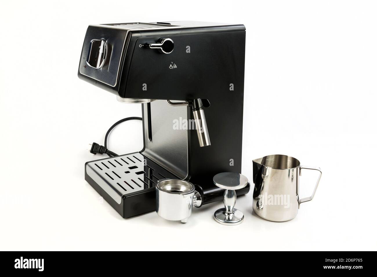 Black and silver espresso machine 