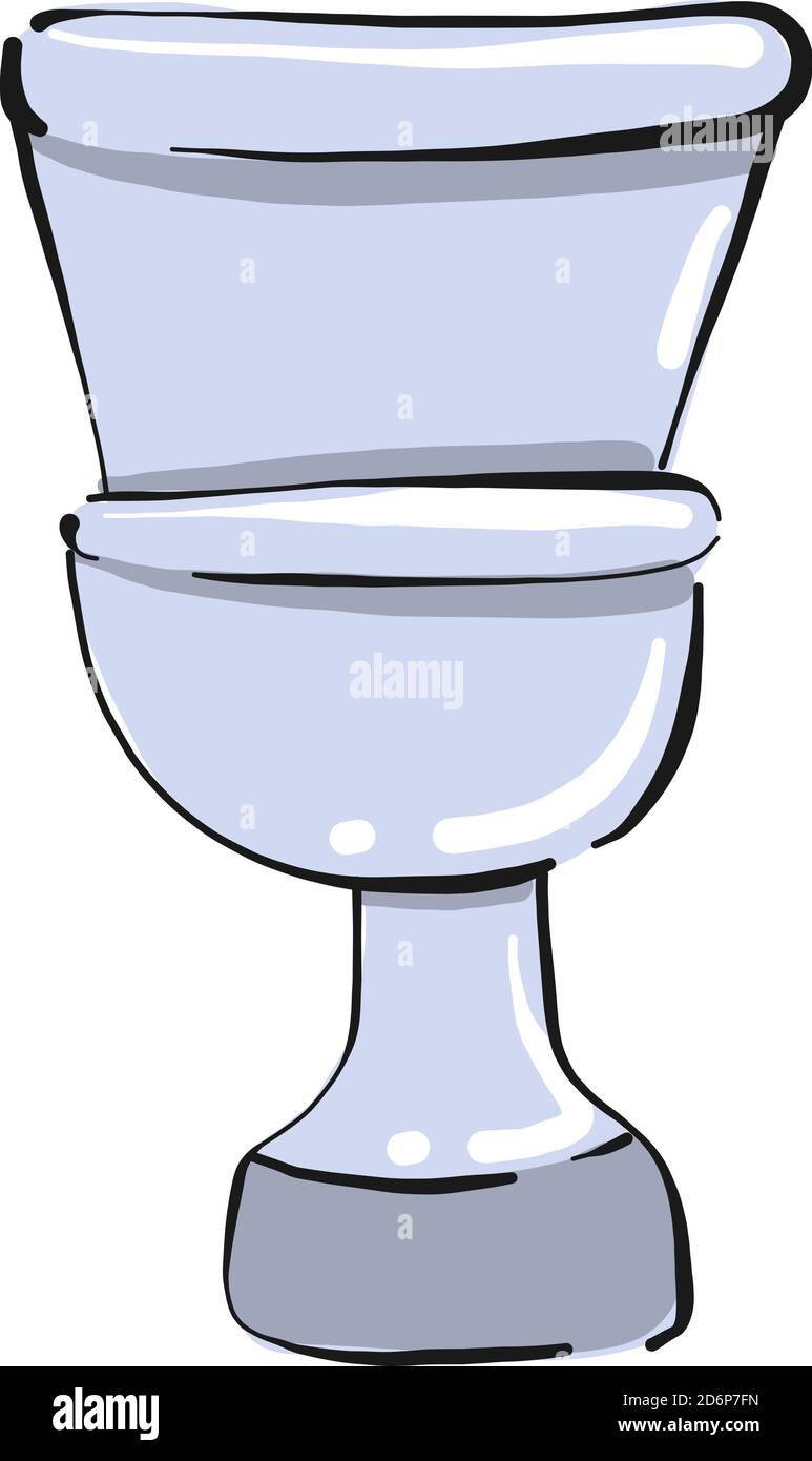 Toilet bowl, illustration, vector on white background. Stock Vector