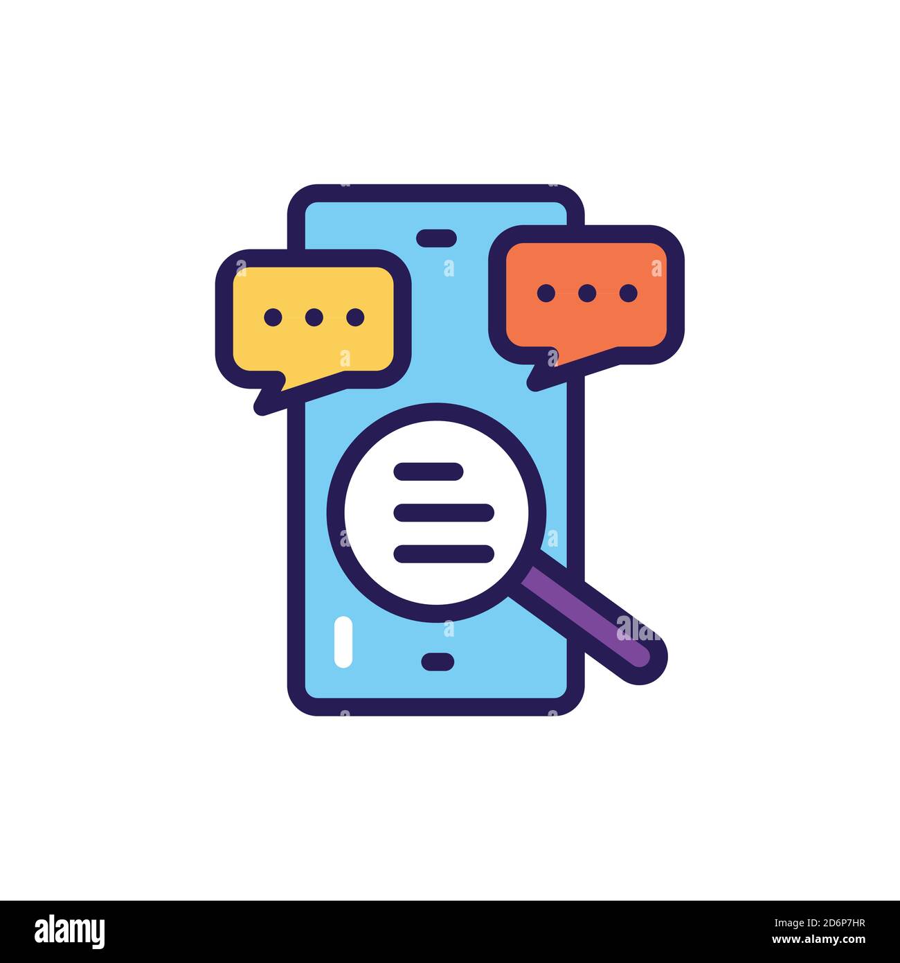 SMM promotion line color icon. Сomment tracking. Isolated vector element.  Stock Vector