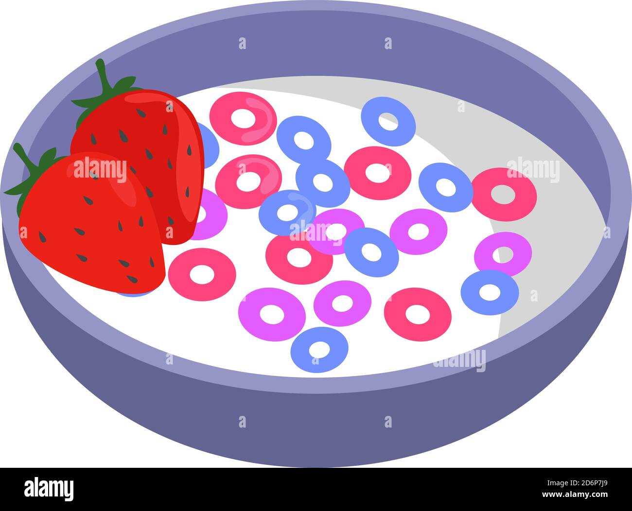 Cereal for breakfast, illustration, vector on white background. Stock Vector