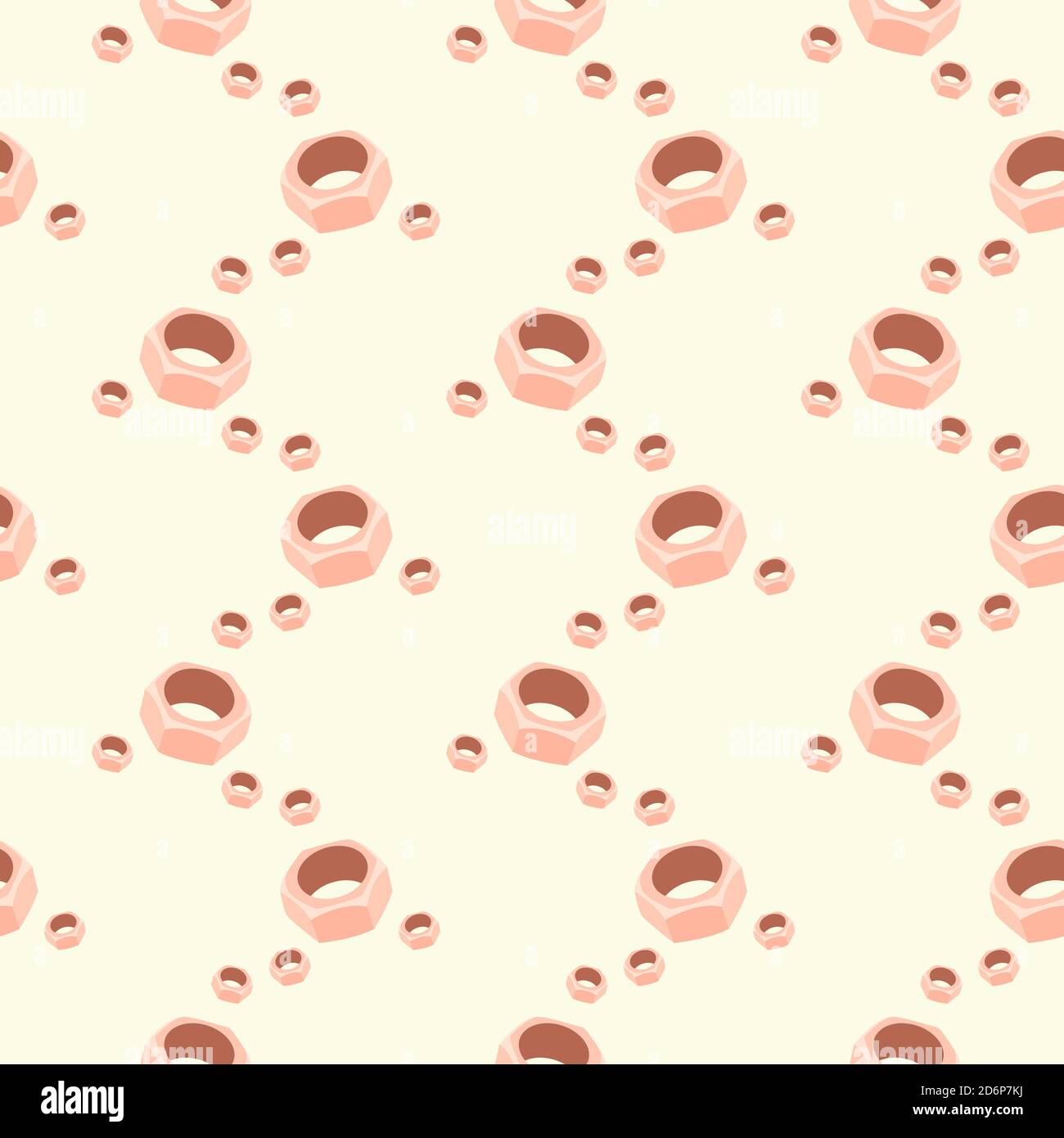 Small bolt ,seamless pattern on baby pink background. Stock Vector