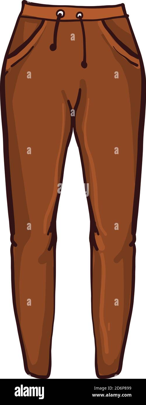 Brown pants, illustration, vector on white background. Stock Vector
