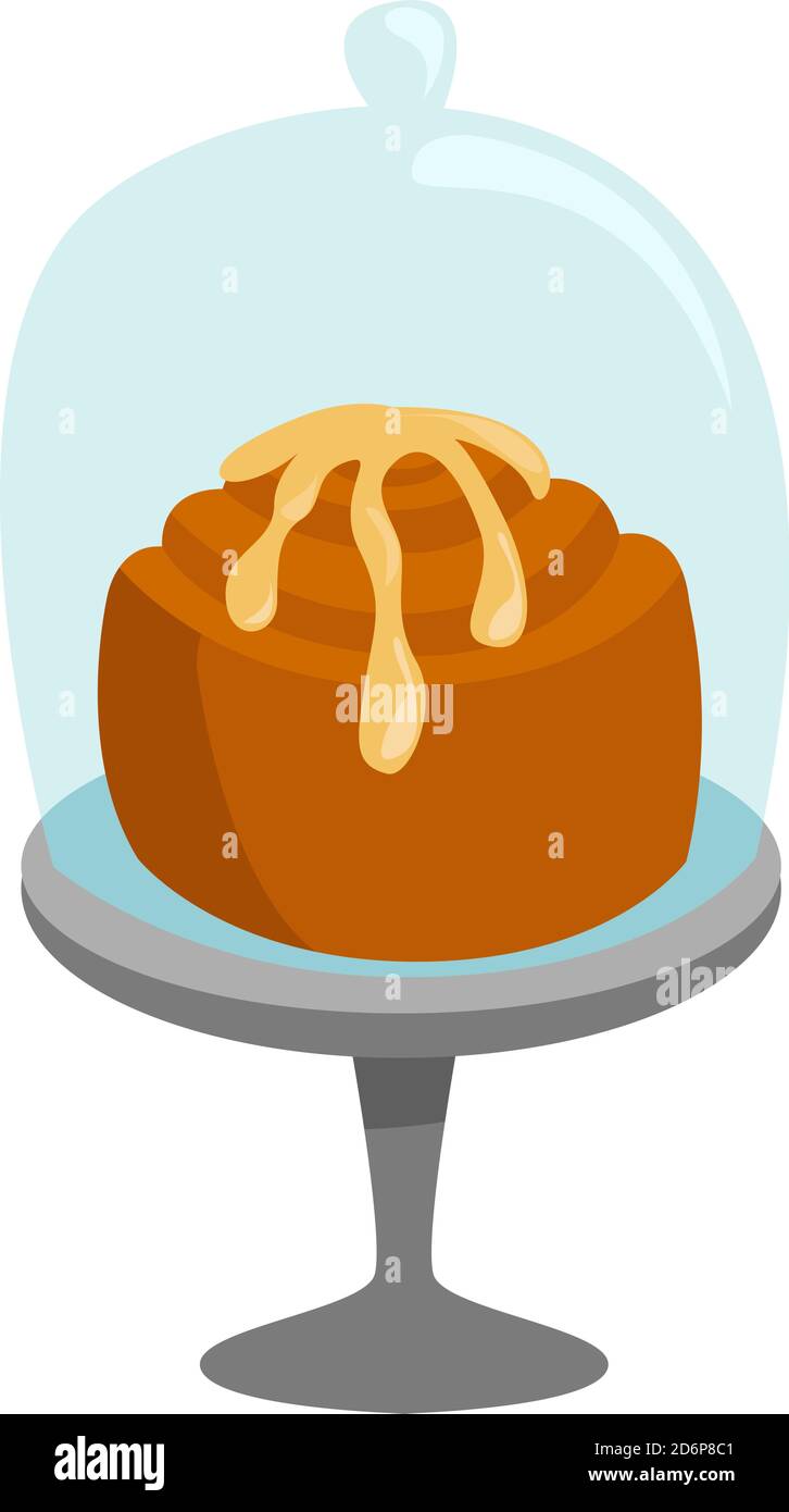 Cinnamon bun, illustration, vector on white background. Stock Vector