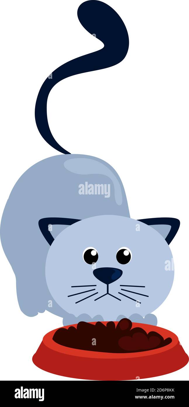 Blue cat, illustration, vector on white background. Stock Vector