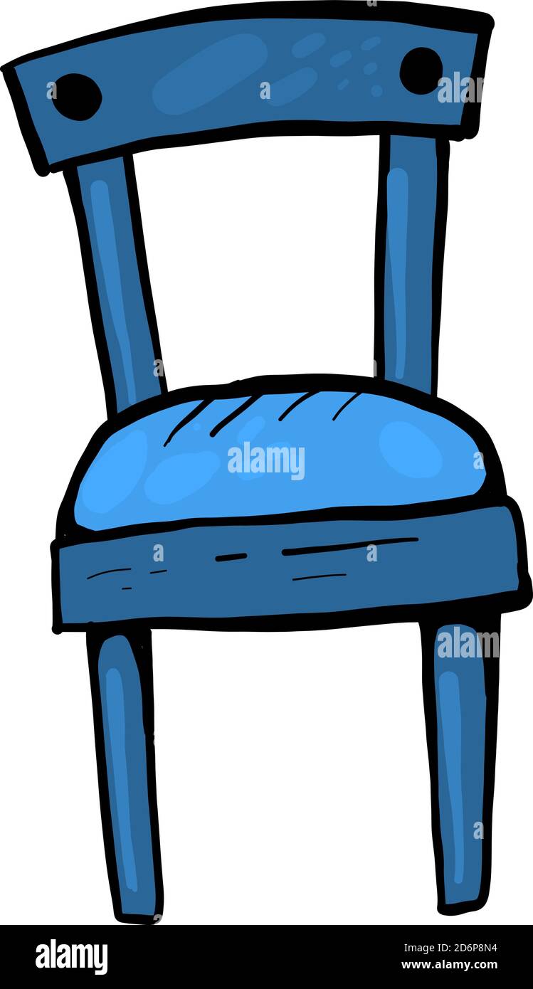 Blue chair, illustration, vector on white background Stock Vector Image ...