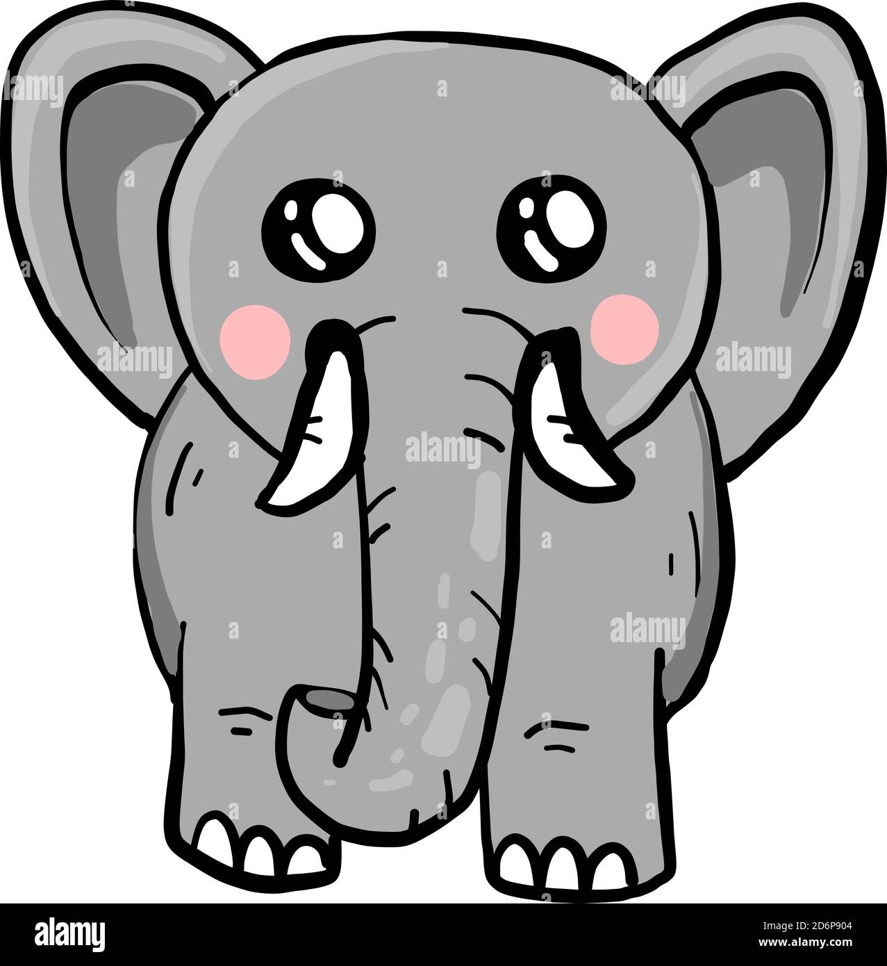 Cute elephant, illustration, vector on white background Stock Vector ...