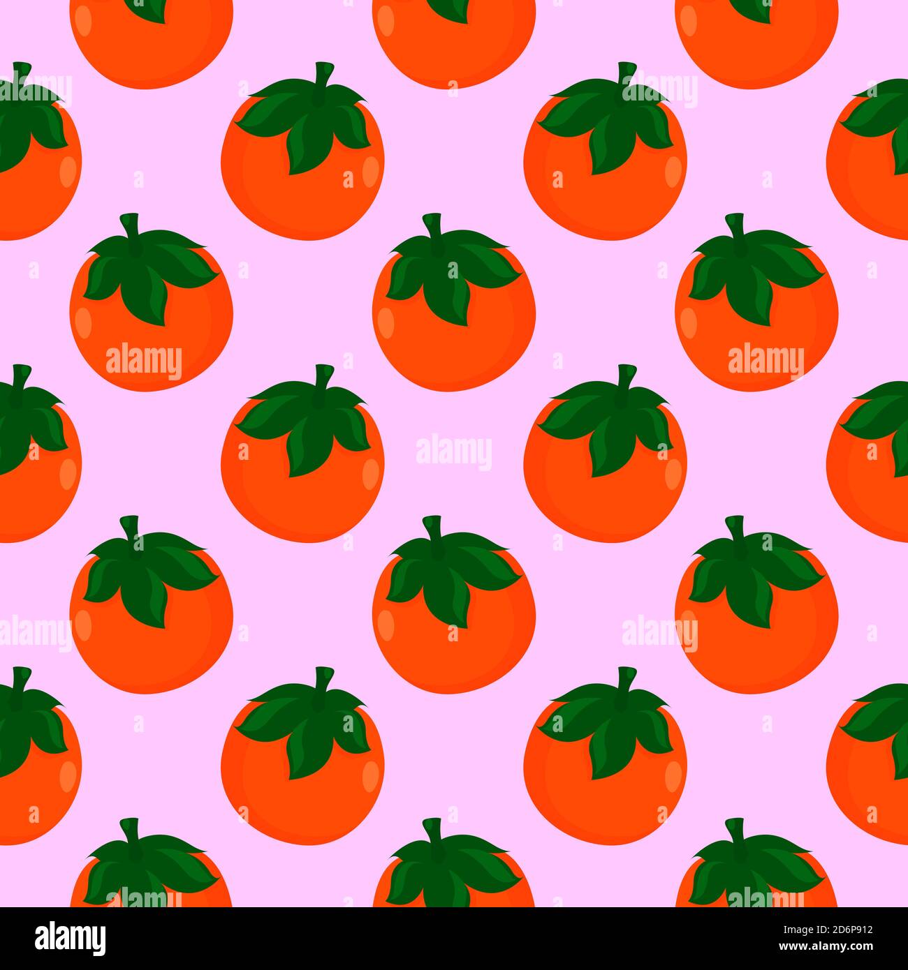 Kkai apples,seamless pattern on pink background. Stock Vector