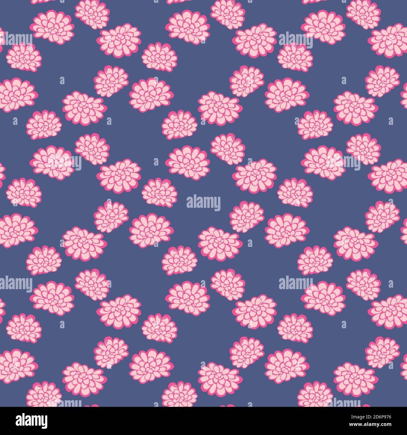 Special Pink Flowersseamless Pattern On Dark Blue Background Stock Vector Image And Art Alamy 3392