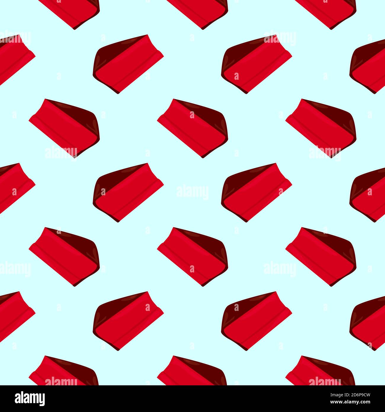 Strawberry cake,seamless pattern on light blue background. Stock Vector
