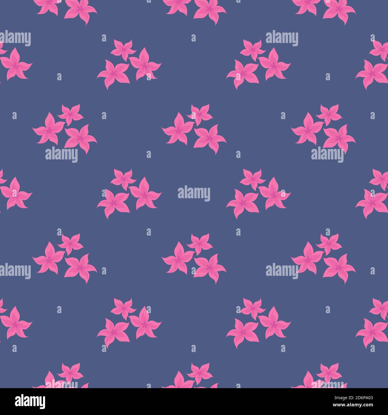 Small cute pink flowers ,seamless pattern on dark purple background. Stock Vector