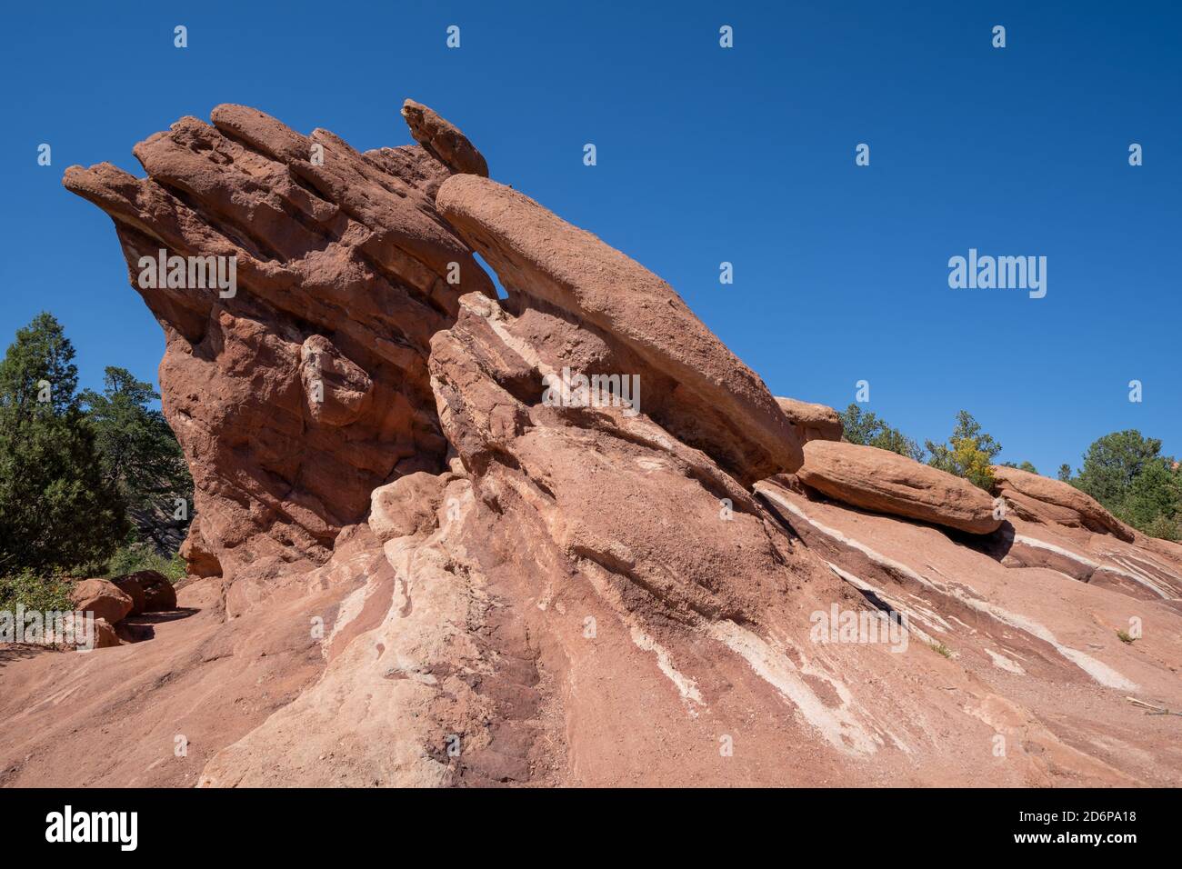 Large Red Rock Sandstone Formations In Garden Of The Gods Park In Colorado Springs Usa Stock Photo Alamy