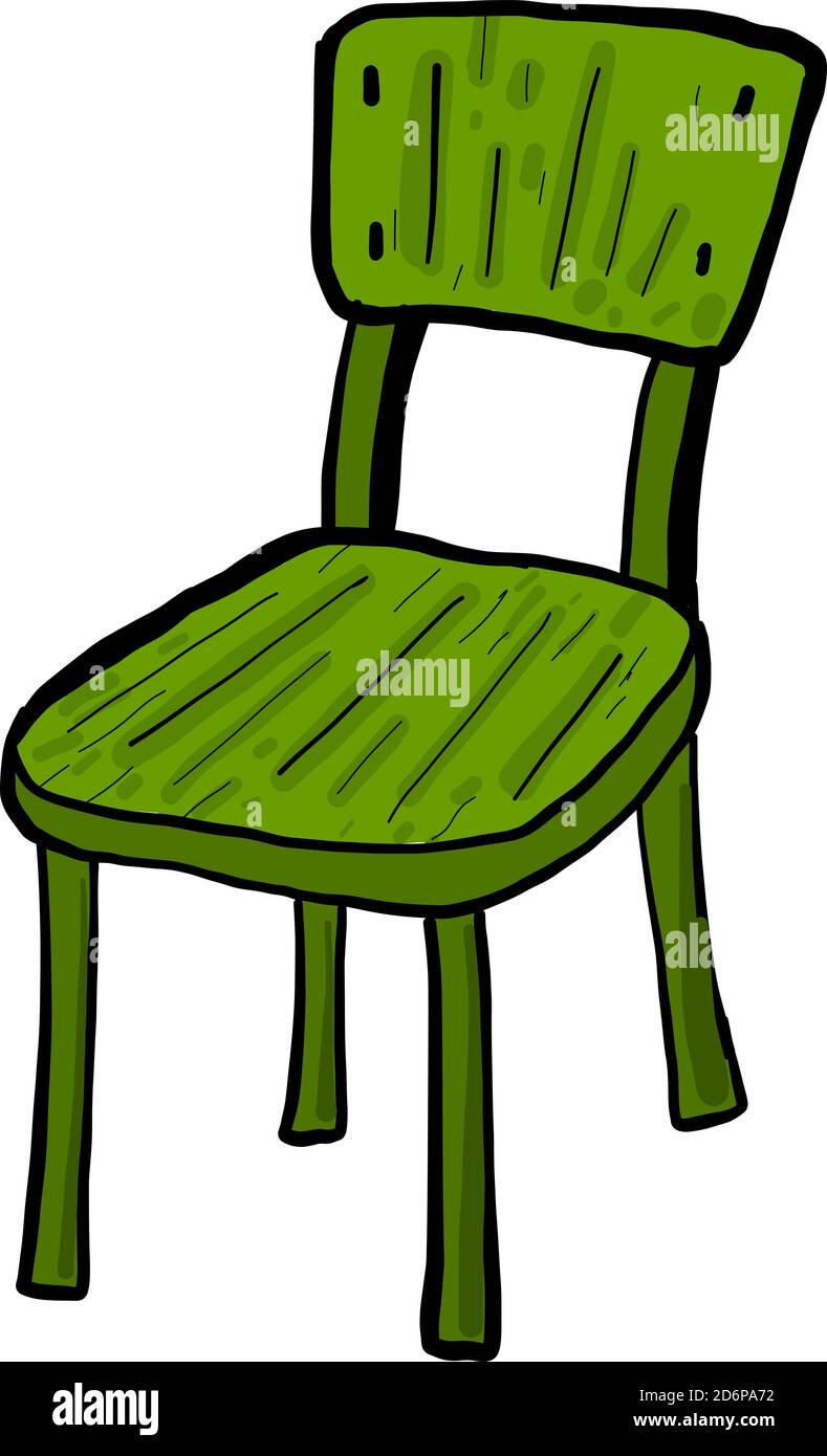 Green chair, illustration, vector on white background Stock Vector
