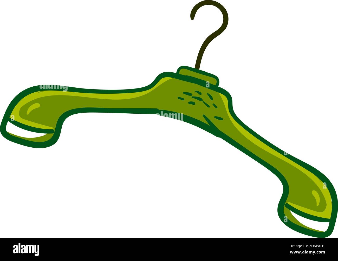 Green hanger, illustration, vector on white background. Stock Vector