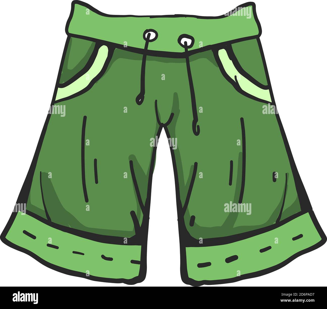 Green shorts, illustration, vector on white background Stock Vector ...