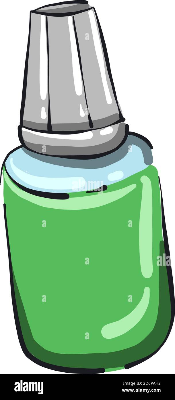 Green bottle, illustration, vector on white background Stock Vector ...