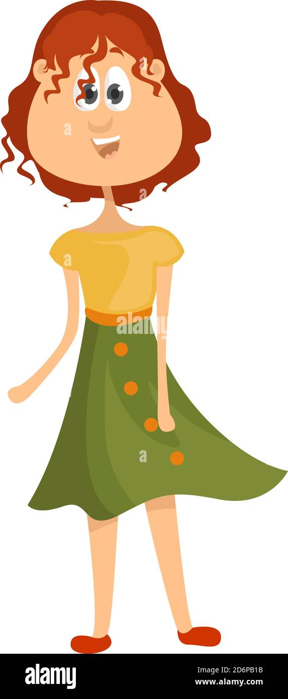 Green skirt, illustration, vector on white background Stock Vector