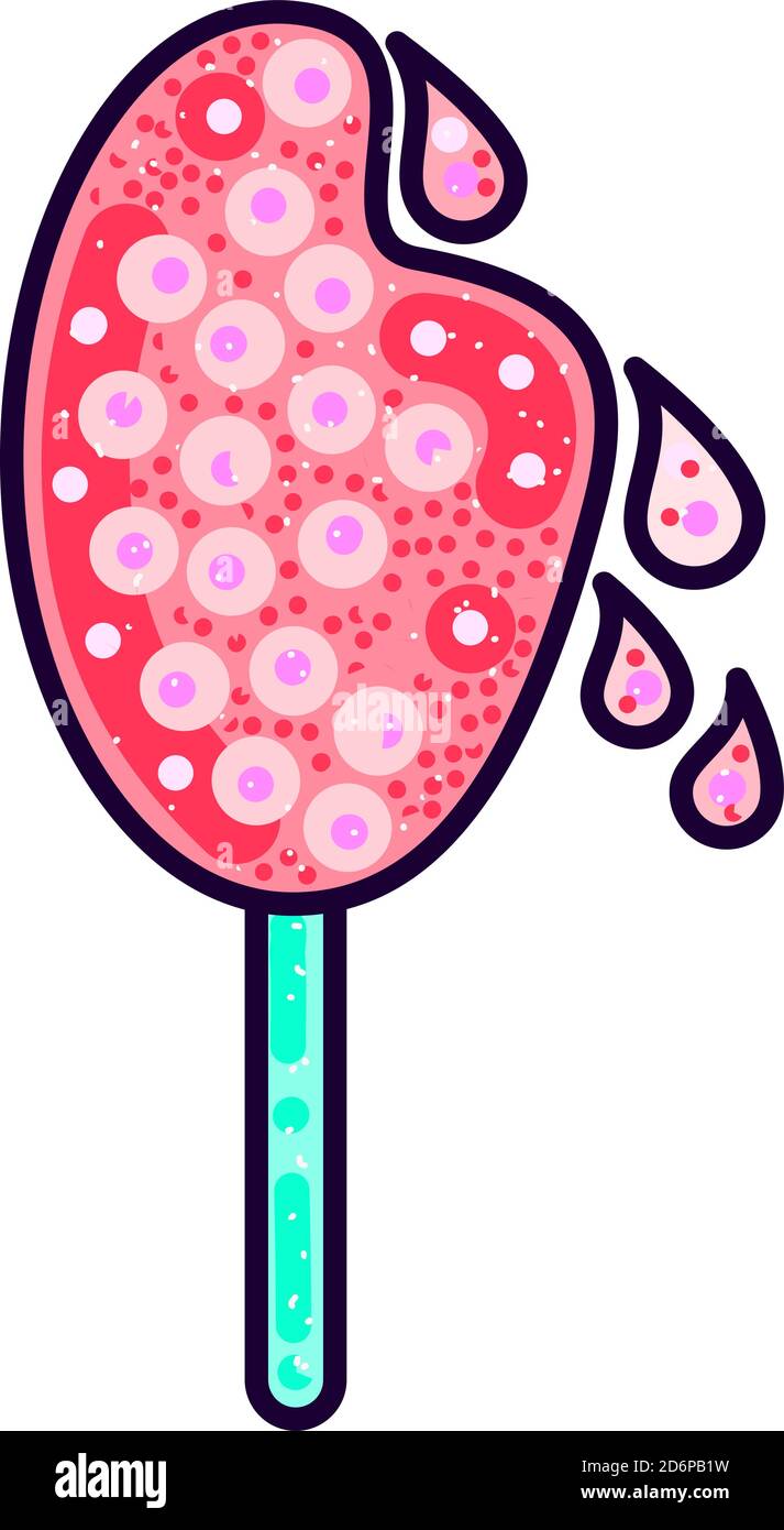 Ice cream melting, illustration, vector on white background. Stock Vector