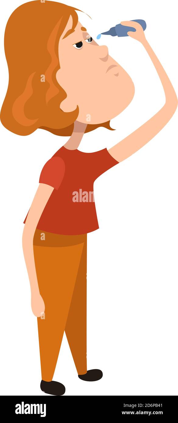 Eye drops, illustration, vector on white background. Stock Vector