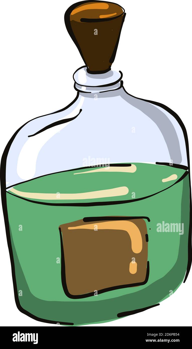 Magic potion in bottle with pink liquid isolated on white background.  Cartoon fairy elixir. Vector illustration for any design Stock Vector Image  & Art - Alamy