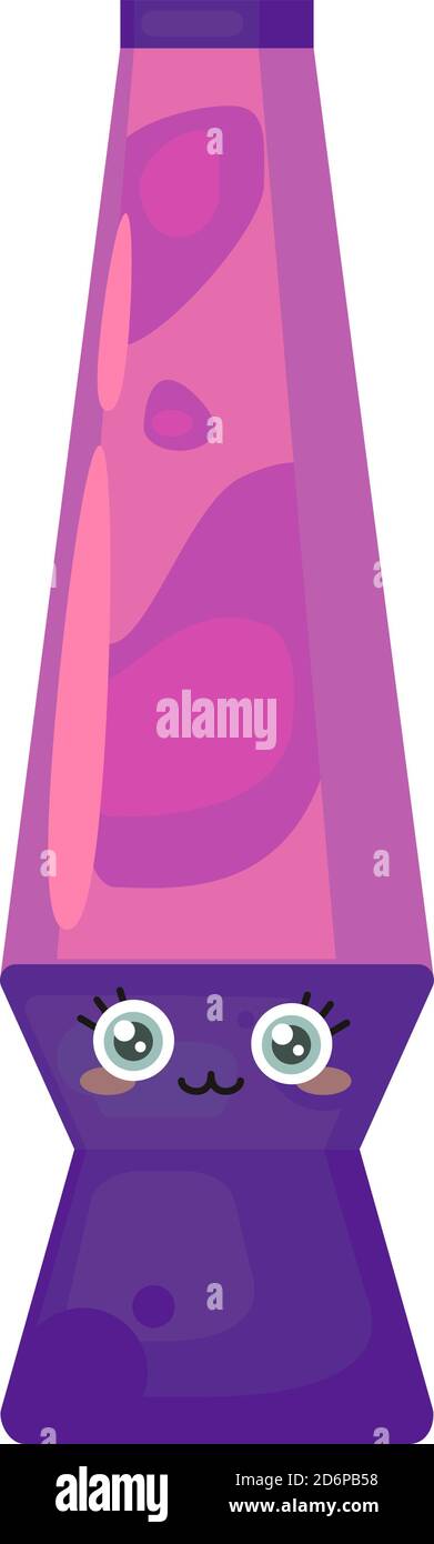 Purple lava lamp, illustration, vector on white background. Stock Vector