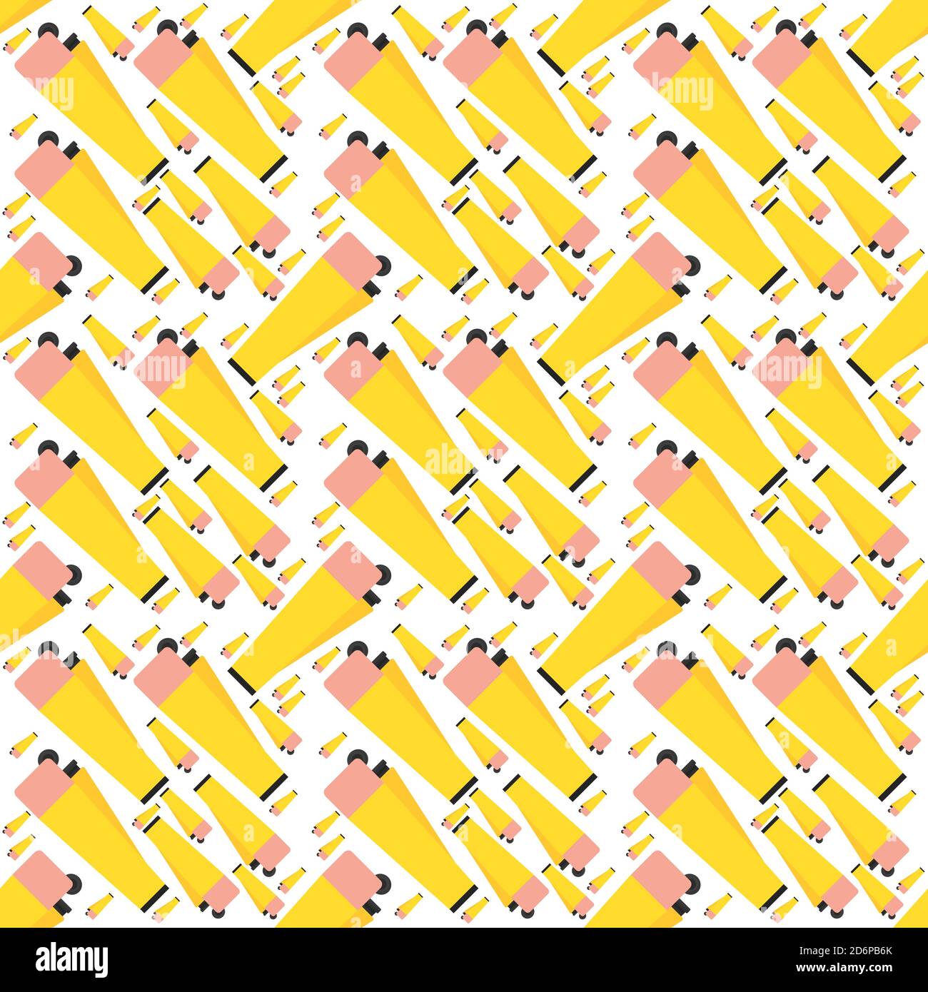 Yellow lighters,seamless pattern on white background. Stock Vector