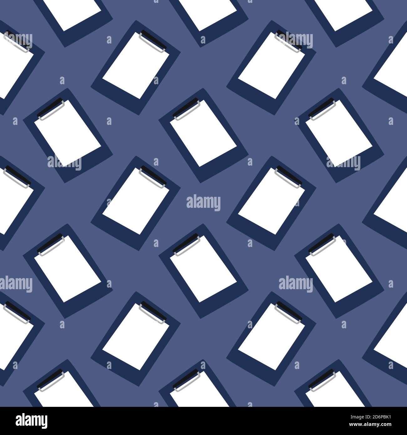Small documents,seamless pattern on dark blue background. Stock Vector