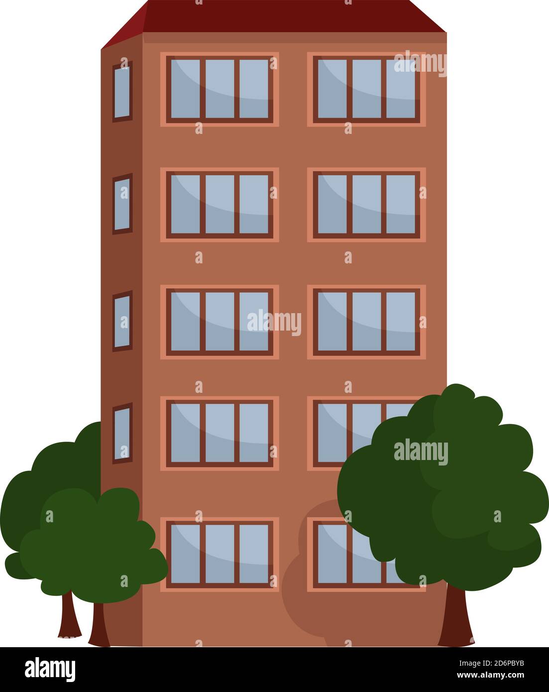 Tall building, illustration, vector on white background. Stock Vector