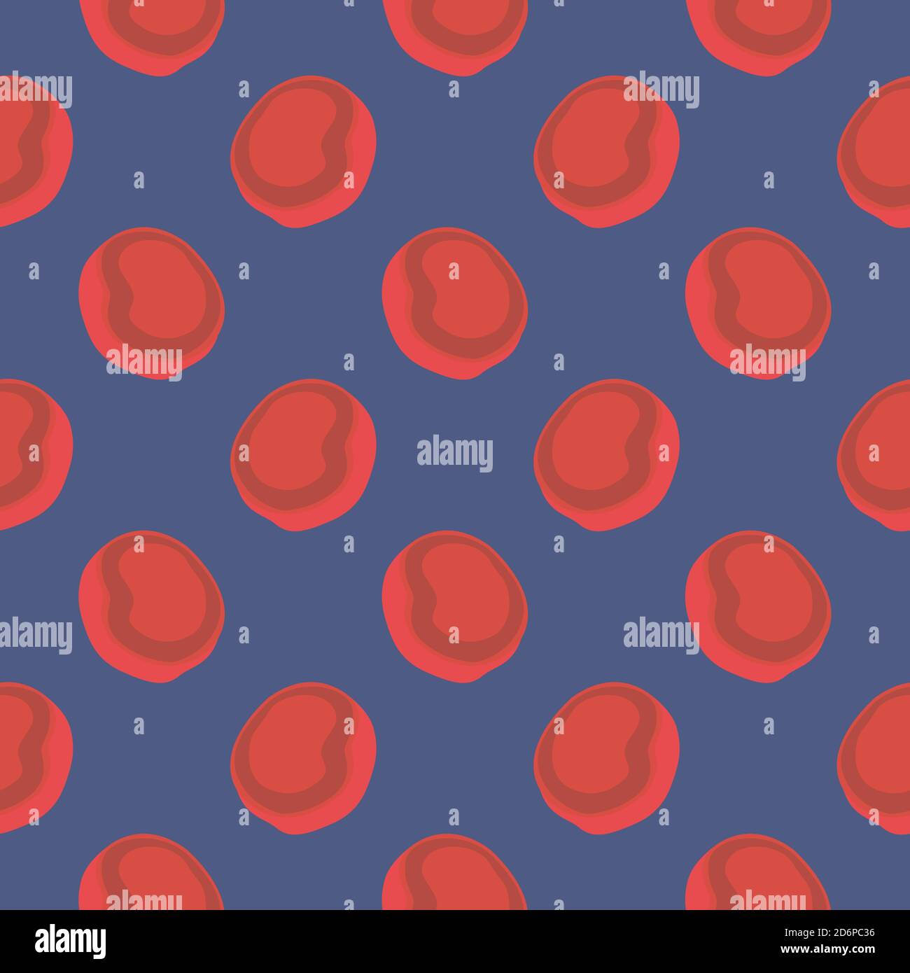 Red pancake,seamless pattern on dark purple background. Stock Vector