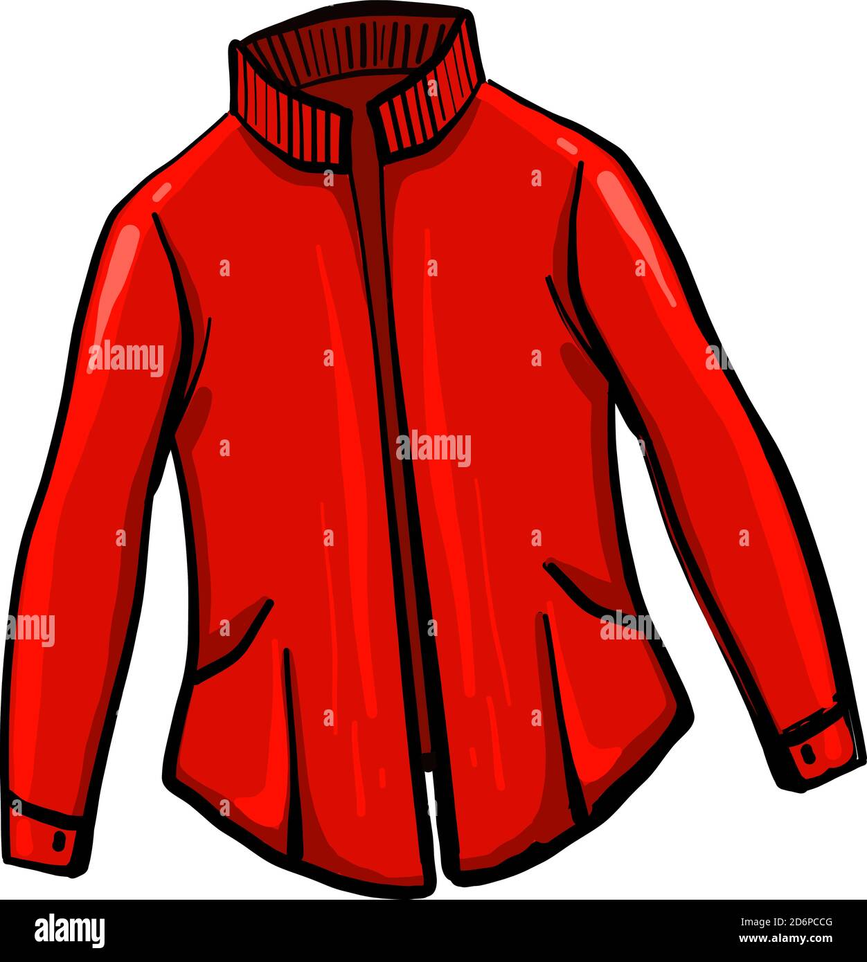 Red jacket, illustration, vector on white background Stock Vector Image