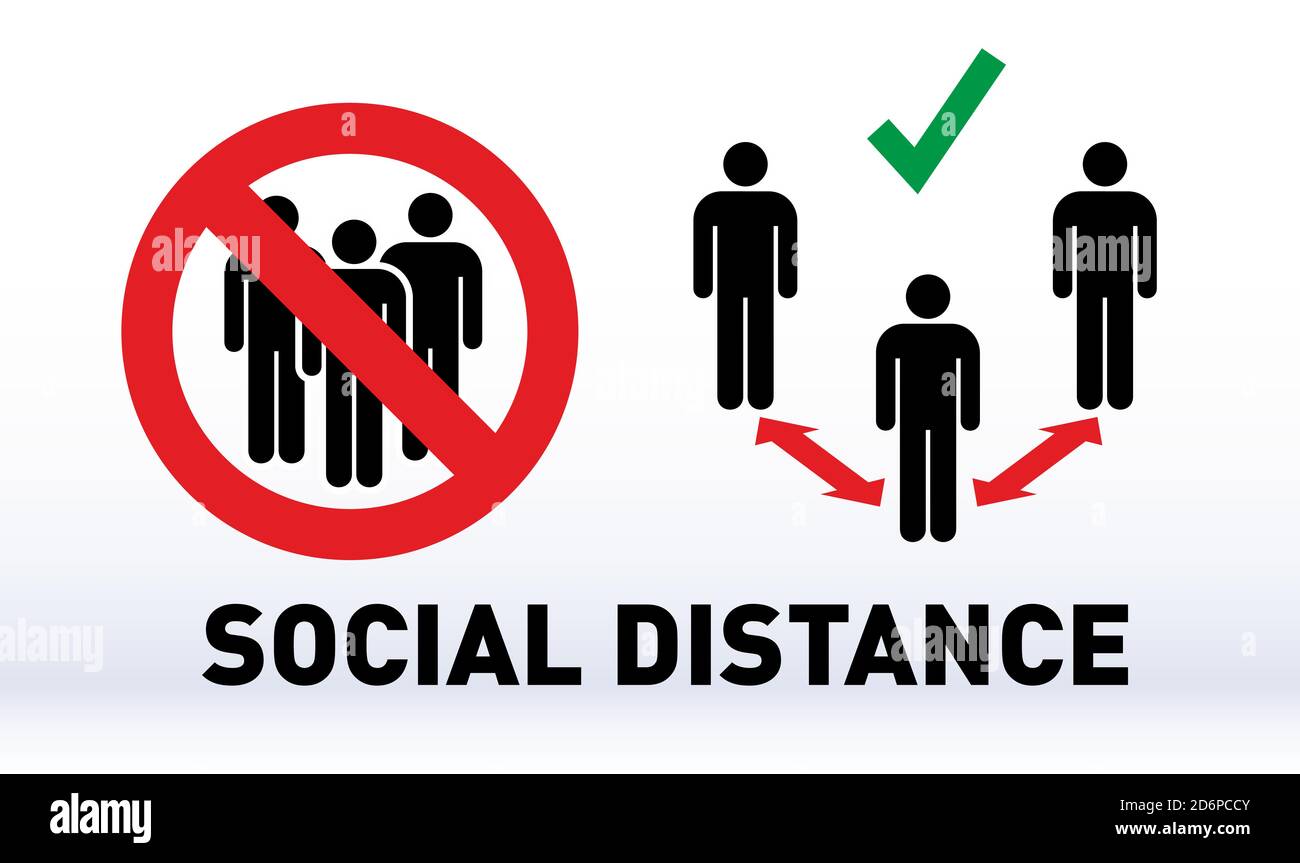 Social distancing icon. Keep Your Distance Keep t. Avoid crowds. Coronovirus epidemic protective. Vector illustration Stock Vector
