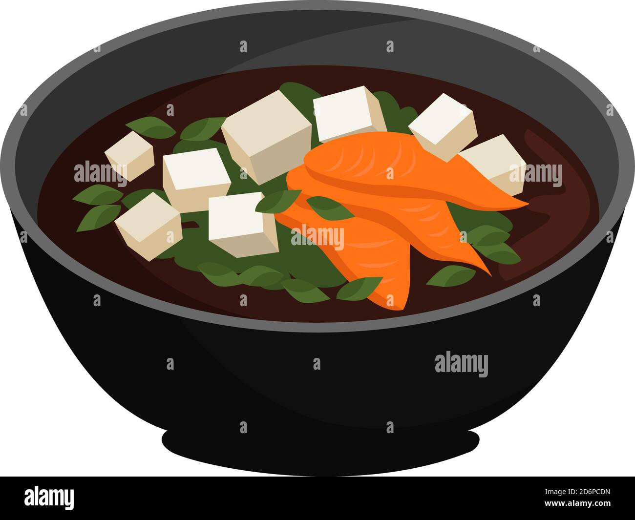 Miso soup, illustration, vector on white background Stock Vector Image