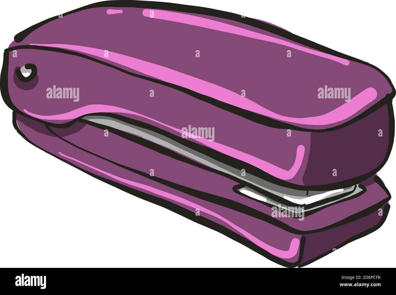 Purple stapler, illustration, vector on white background 13691454