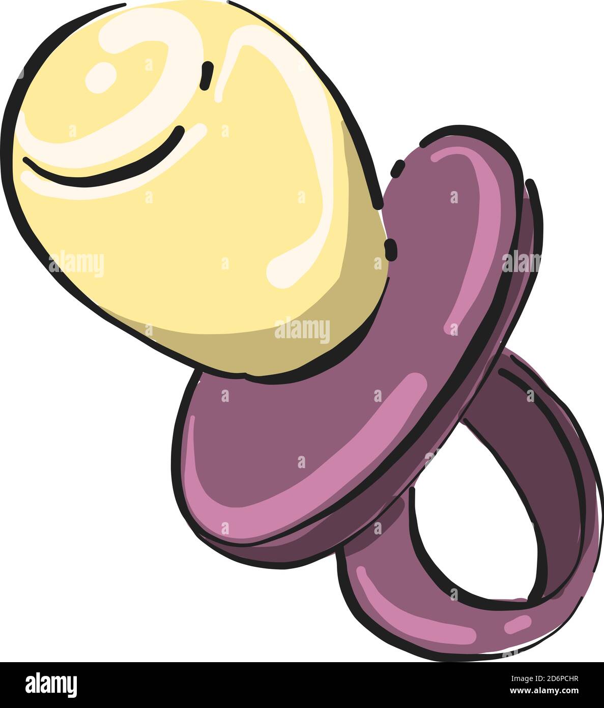 Purple baby nipple, illustration, vector on white background. Stock Vector